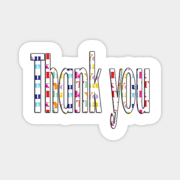 Thank You - Words Magnet by bywhacky