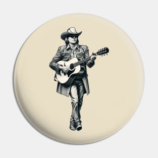 Dwight Yoakam Playing Guitar Pin