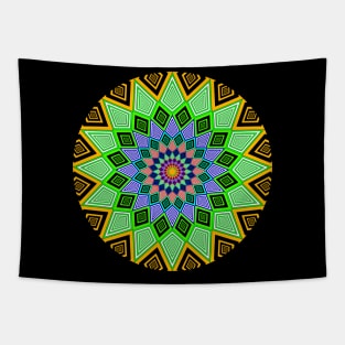 Colorful circular kaleidoscope, mandala motif Tapestry