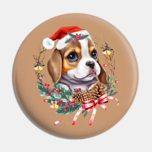 Christmas Dog Beagle Pin