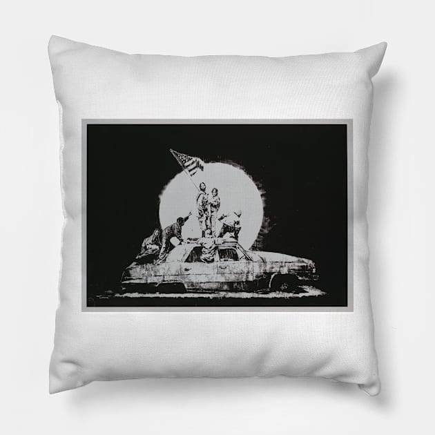 Banksy Flag Art Pillow by SharpWallArts