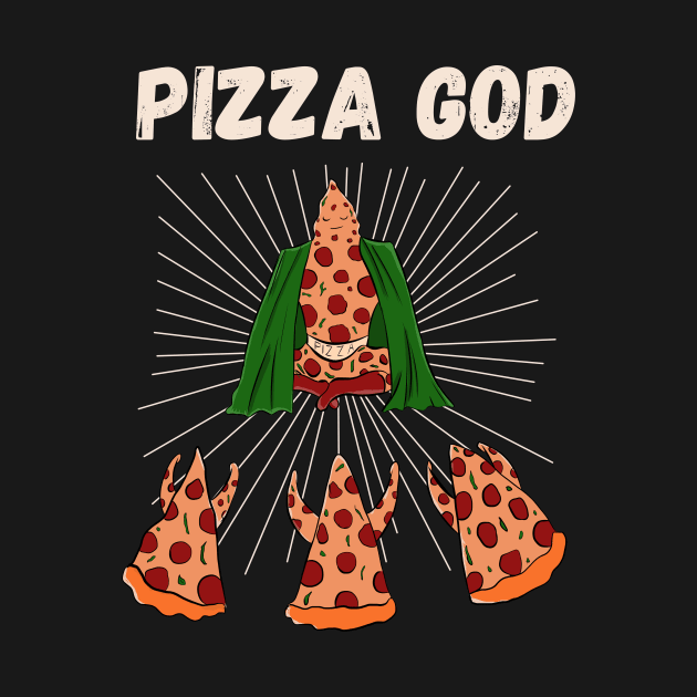 illustration god of pizza for pizza lovers by cypryanus