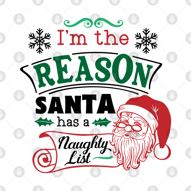 Naughty List Christmas Graphic Xmas Funny Ugly Sweater Humor by alcoshirts