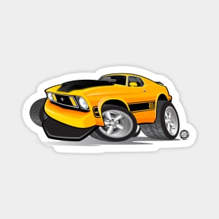 1973 Ford Mustang Mach 1 Yellow Magnet