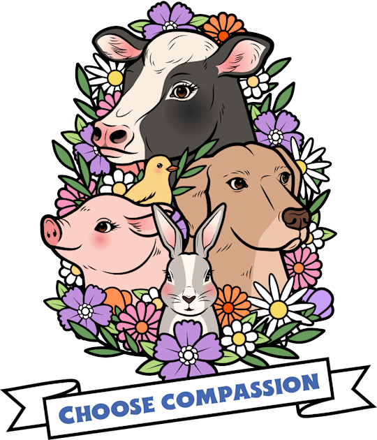 Animal Rights Activist Choose Compassion Kids T-Shirt by Tip Top Tee's