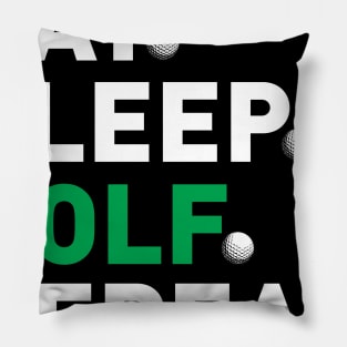 Eat Sleep Golf Repeat White Funny Golf Pillow