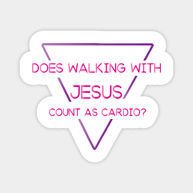 Does Walking with Jesus Count as Cardio? Magnet by TheLeopardBear