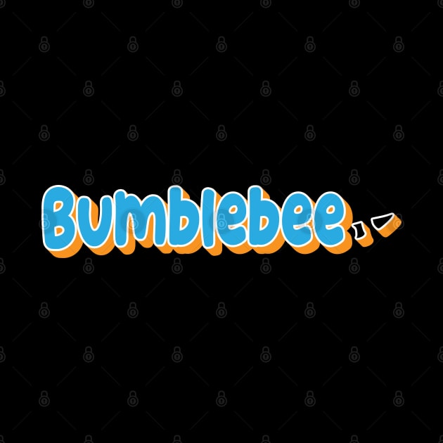 Bumblebee With Sting Blue Graphic Word by K0tK0tu