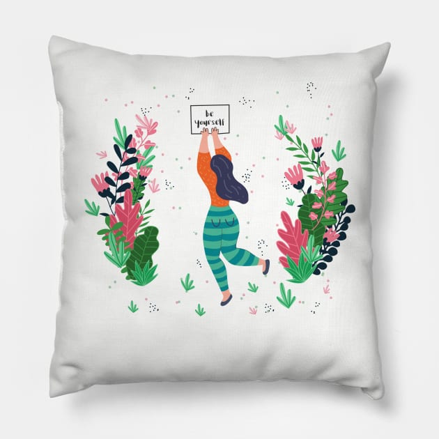 Be yourself Pillow by Elena Choo