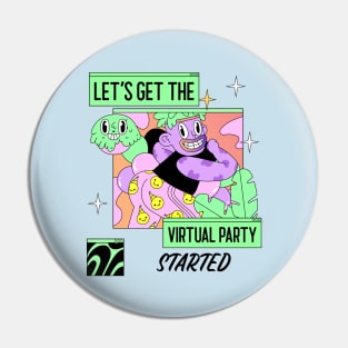 let's get the virtual party, social distancing, covid 19, stay home Pin