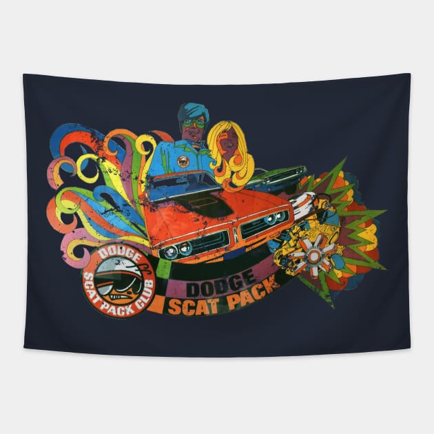 Dodge Scat Pack Tapestry by retrorockit