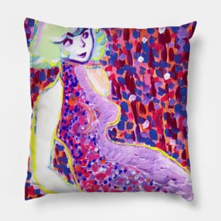 Pointillist Lady Pillow