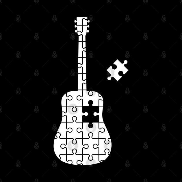 Puzzle Acoustic Guitar Silhouette by nightsworthy