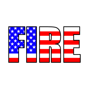 FIRE in USA flag style T-Shirt