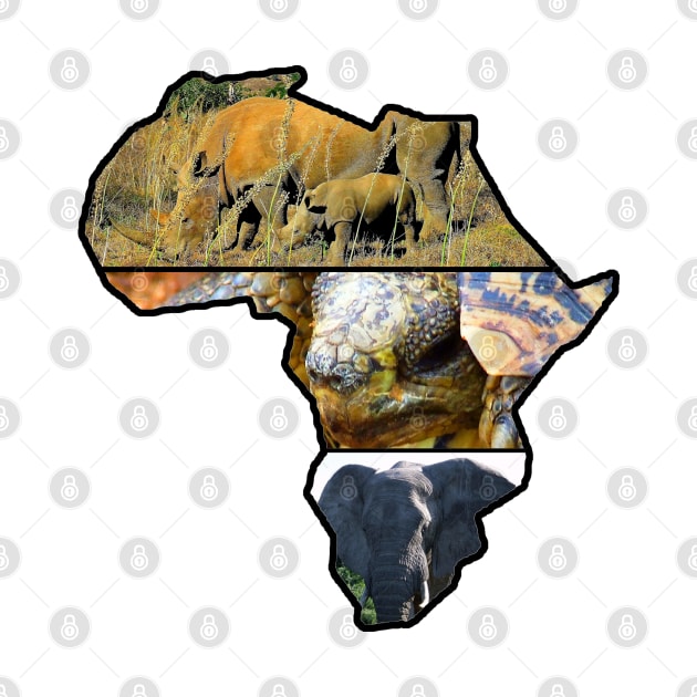 African Wildlife Continent Collage by PathblazerStudios