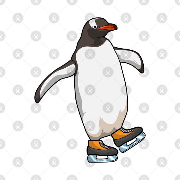 Penguin at Ice skating with Ice skates by Markus Schnabel