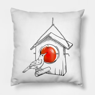 Apple Bird Feeder Pillow