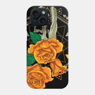 skull roses flowers Phone Case