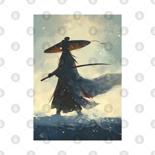 Blue Eye Samurai - Vintage Stylized Poster by Retro Travel Design