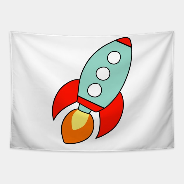 Rocket Ship Tapestry by saradaboru