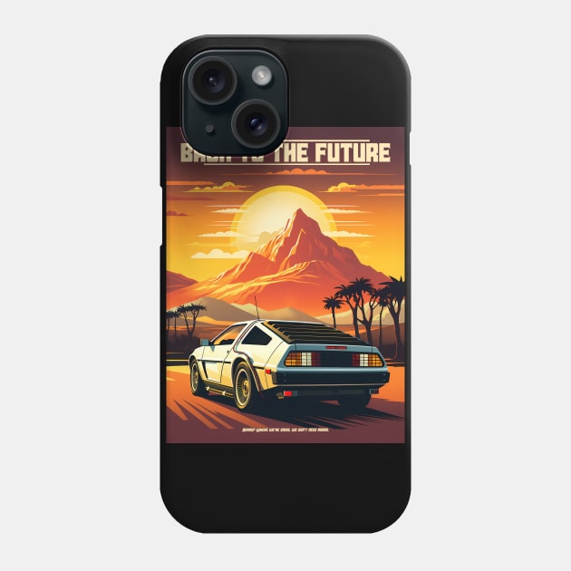 Back to the Future DeLorean poster Phone Case by RetroPandora