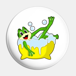 Frog Bathe Bathtub Pin