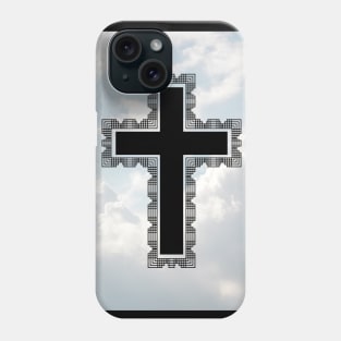 Christian Cross In The Sky (Black) Phone Case