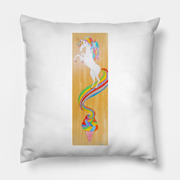 Unicorn and Ice Cream Pillow by Polette Color