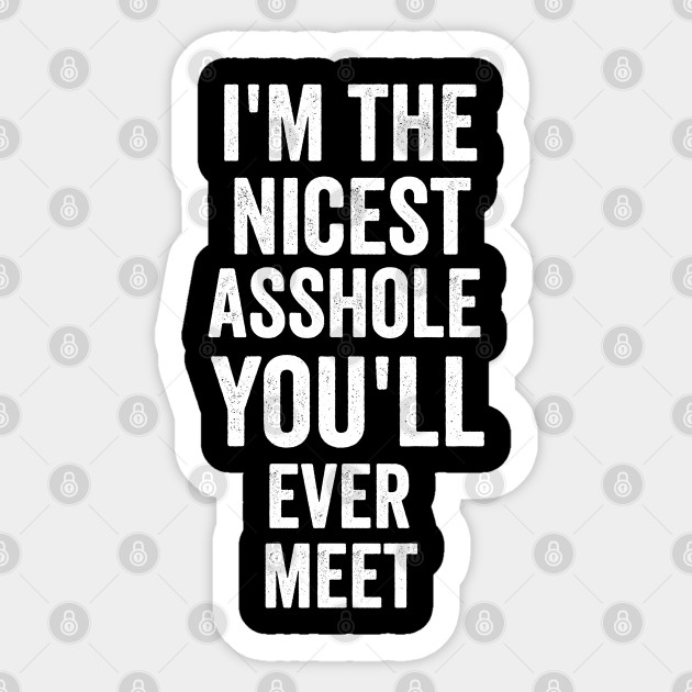 i'm the nicest asshole you will ever meet - Funnytee - Sticker
