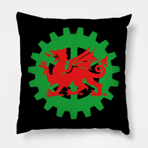 Steampunk Welsh Dragon Pillow by Celtic Morrigan