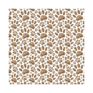 Camo Pattern Dog Paw Prints T-Shirt