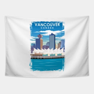 Vancouver Canada Vintage Minimal Travel Poster Tapestry