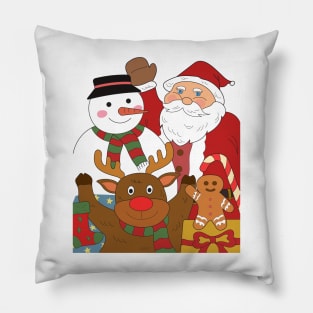 Christmas illustration cartoon drawing. Pillow