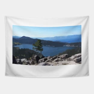 Lake Tahoe Rim Trail Painting Tapestry