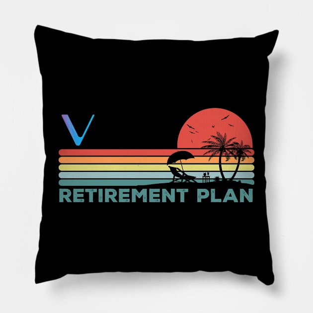 Vintage Vechain VET Coin My Retirement Plan Crypto Token Cryptocurrency Wallet Birthday Gift For Men Women Pillow by Thingking About