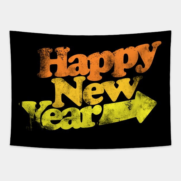 Vintage Happy New Year Tapestry by bubbsnugg