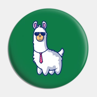 Cute Business Llama Cartoon Pin