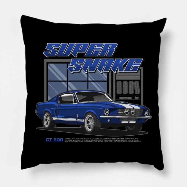 Ford Mustang Shelby GT500 Pillow by squealtires