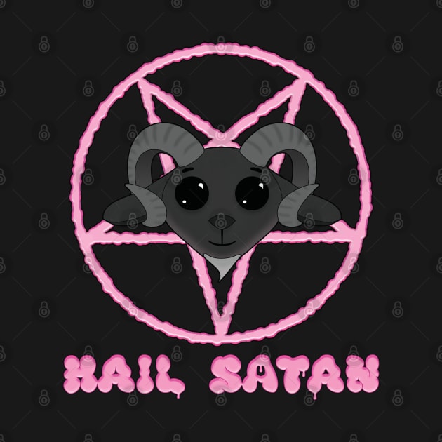 Cute Goat says Hail Satan by Strangers With T-Shirts