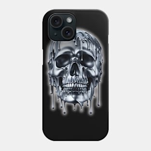 Liquid Silver Skull Phone Case