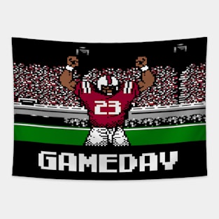 Garnet and Black Football Gameday Retro 8 Bit Linebacker Tapestry