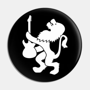 Lion guitarist (white print) Pin