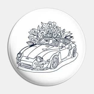 Retro car line art Pin