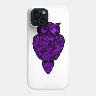 Purple Zentangle Owl Phone Case