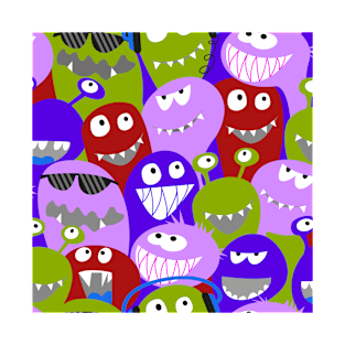 monster fun - red, green, lilac T-Shirt