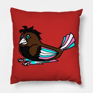 Trans Pride Bird Pillow