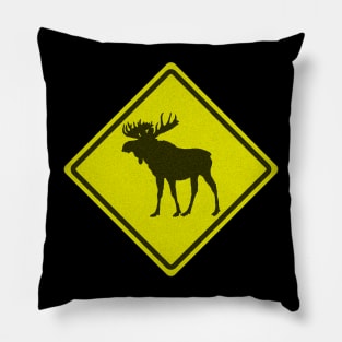 Caution Moose Pillow