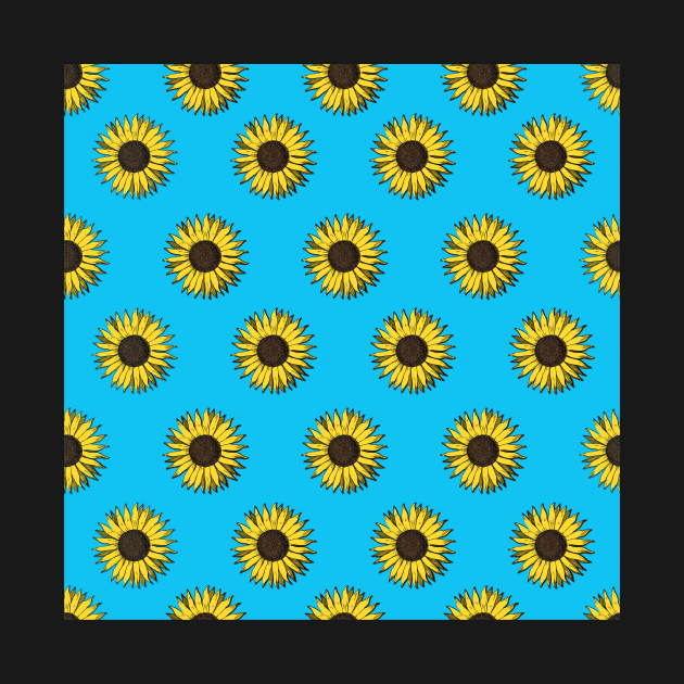 sunflower pattern in blue by B0red