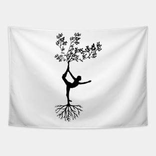 Meditating Women Yoga Pose Tapestry