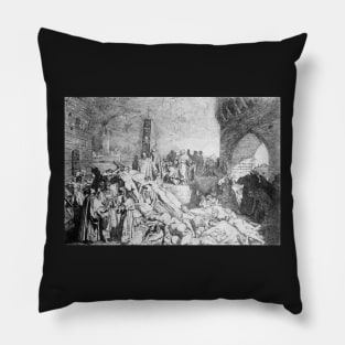 The Plague in Florence, Luigi Sabatelli 1348 Pillow